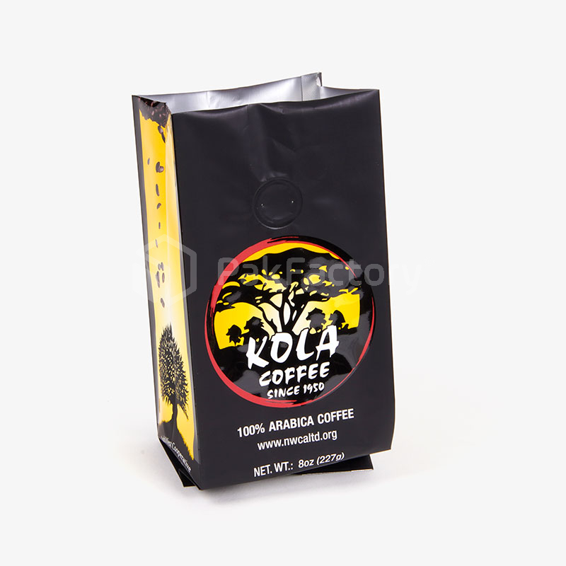 Coffee gusset bags with Valve