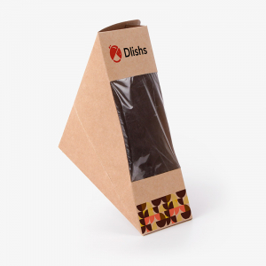 Custom Printed Single Sandwich To Go Box with Window