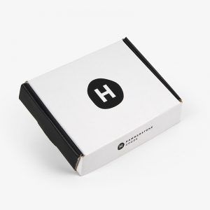 Sleek White Box with Black Logo