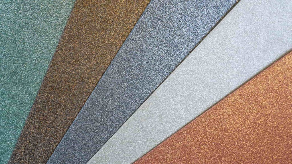 close-up of pearlescent paper options