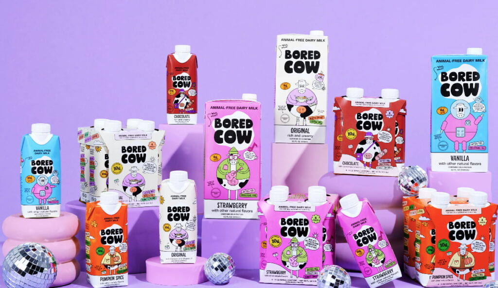 Bored Cow Animal-Free Dairy Milk cartons