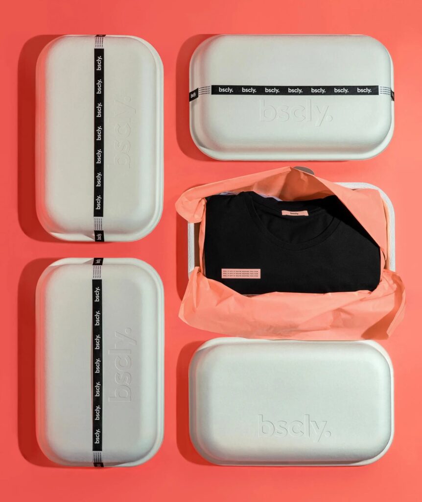 Bscly's home-compostable sugarcane shipping boxes