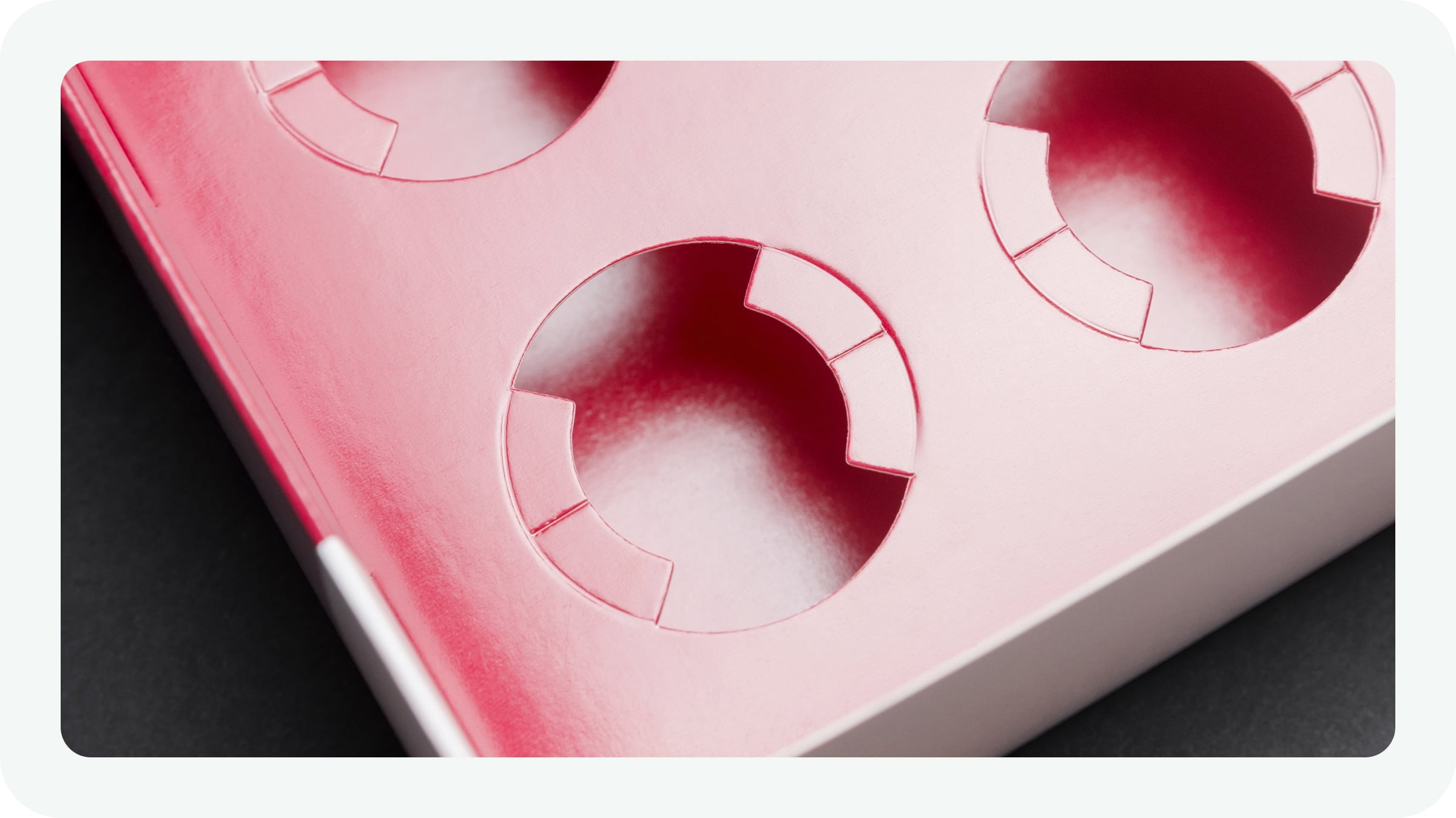 Close up of folding carton inserts