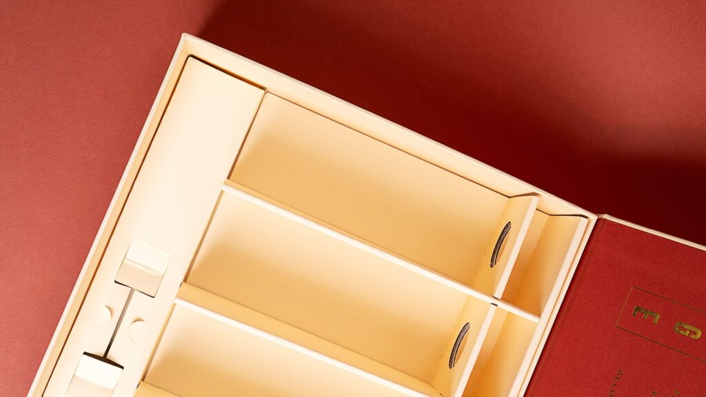 top view of the custom designed cardboard inserts