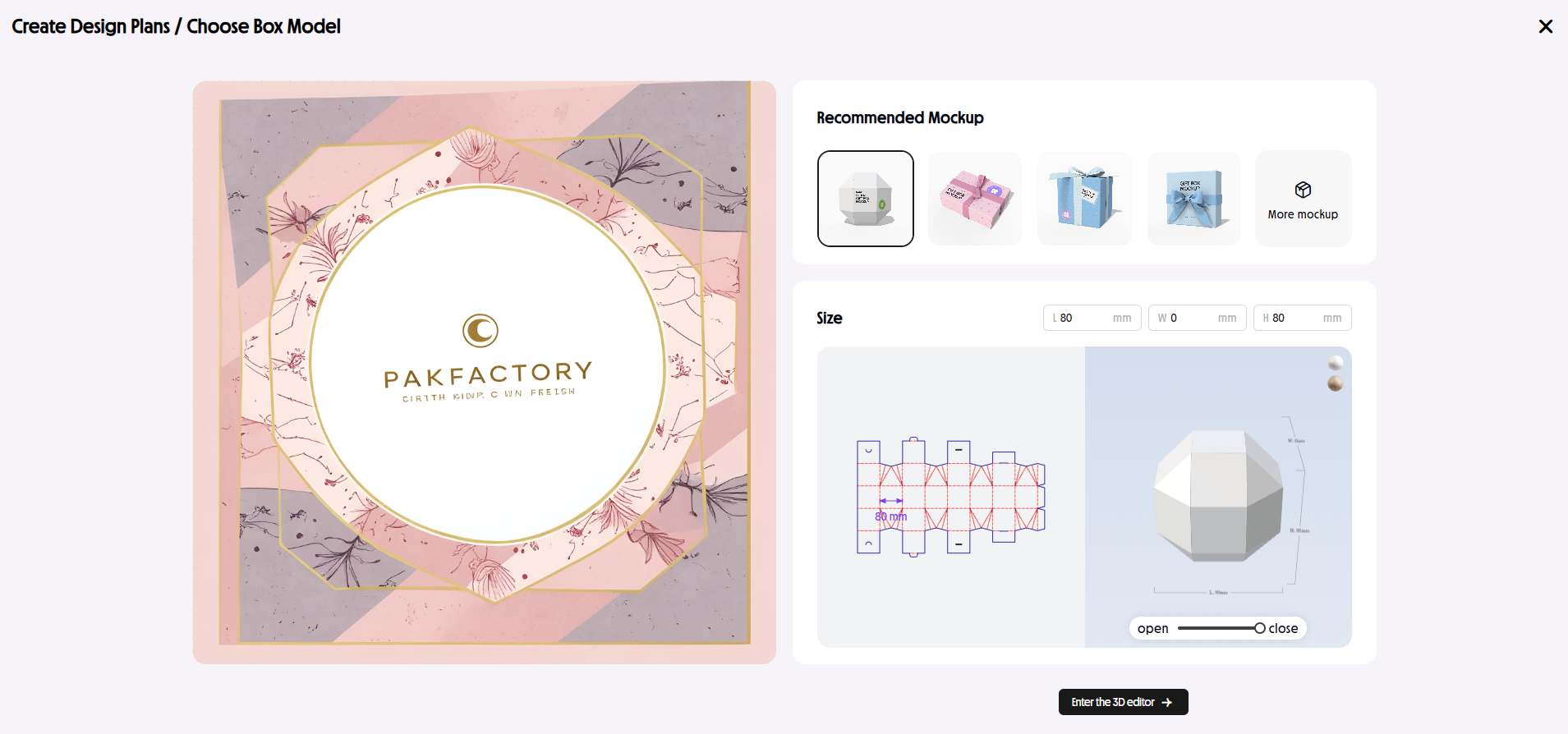 Packify.ai provides dielines of different packaging structures.